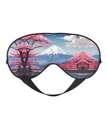 SSIMOO Japan Mount Fuji Landscape Sleep Mask-Adjustable Breathable Fashionable Eye Mask for A Comfortable Sleep Experience Black