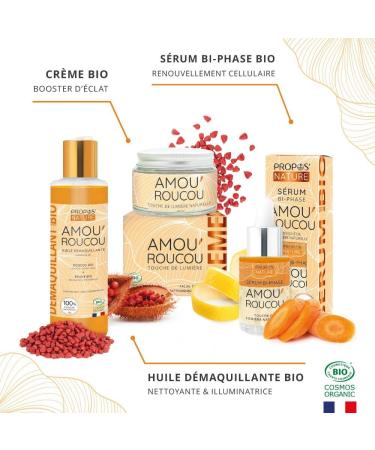  PROPOS'NATURE AMOU'ROUCOU Organic Cleansing Oil - Roucou Vitamin E Plum Kernel - Anti-aging & Radiance - Made in France - 125ml - Buy Online on GoSupps.com