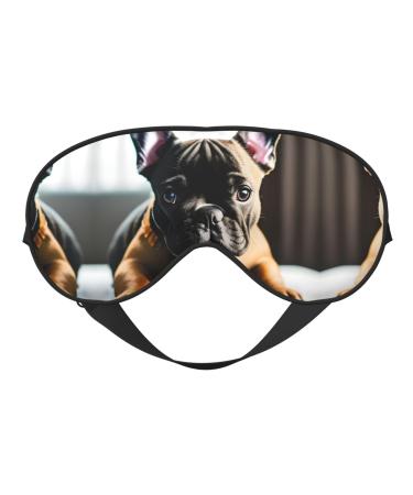 French Bulldog Print Double-Sided Eye Mask Soft and Light Blocking for Enhancing Sleep Quality