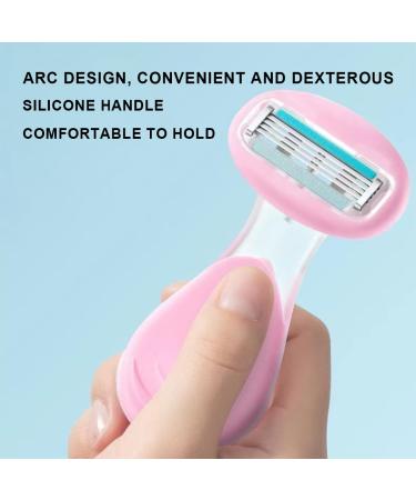 KMOCEPLY Manual Razor for Women - Short Handle for Armpit & Leg Hair Gentle with 4 Replacement Heads Washable & Removable Blue Hair Removal Tool - Buy Online on GoSupps.com