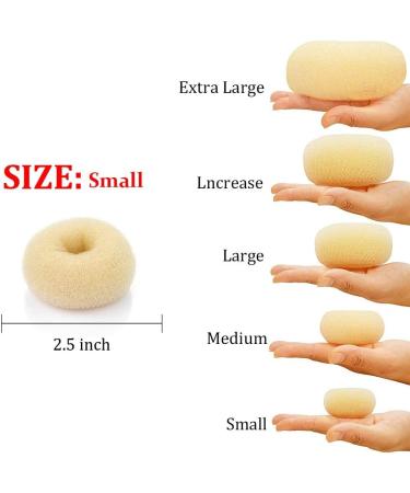 WACURRENTHYD Blonde Kid Hair Donut Bun Maker 2PCS - Small 2.5 Inch Beige Chignon Doughnut Shaper for Short and Thin Hair - Buy Online on GoSupps.com