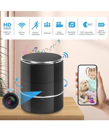 SOPKVL Spy Camera Hidden Camera Bluetooth Speaker with WiFi Live Viewing 240Â° Ultra Wide Angle and Motion Detection HD 1080P Nanny Cam Hidden Camera Camaras Espias Ocultas for Home Security - Buy Online on GoSupps.com