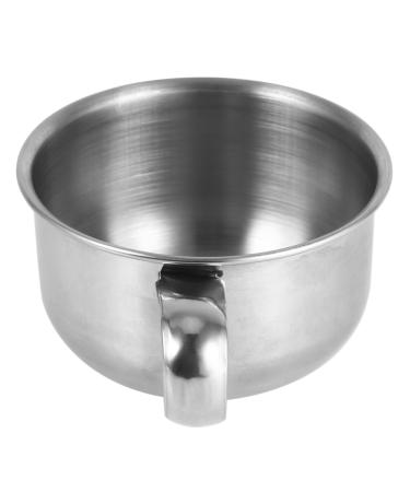 SIXRUN stainless steel shaving soap cup bowl cup with handle for beard cleaning stylish look for traditional shaving