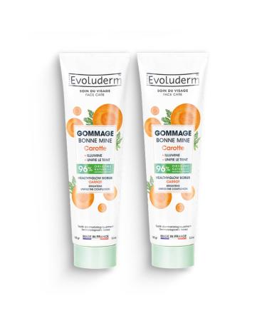 Evoluderm EVOLUDERM Carrot Radiance Scrub 150 ml 94% Naturally Derived Ingredients Vegan Made in France Pack of 2 x 150 ml