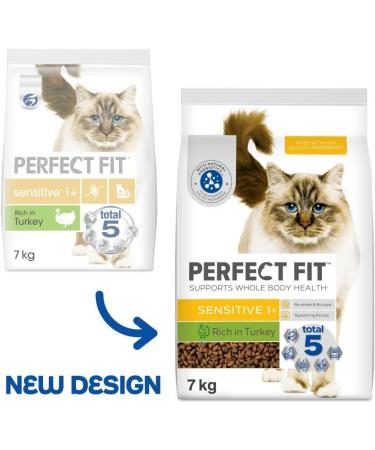 Perfect Fit Sensitive Adult 1+ Complete Dry Cat Food for Adult Cats Aged 1+ Years Rich in Turkey 1 Bag (7 kg) Adult Sensitive Turkey 7 kg (Pack of 1) - Buy Online on GoSupps.com