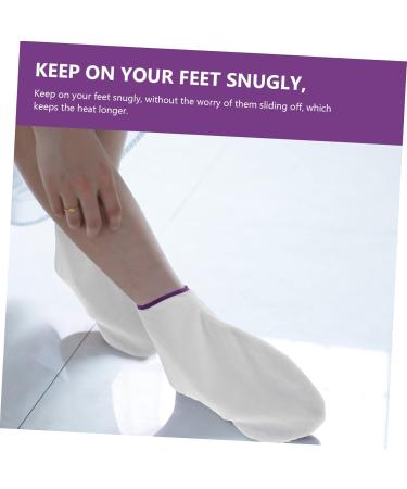 Beavorty 1pair Waxed Feet Paraffin Booties Foot Spa Liners Moisturizing Socks Paraffin Wax Cover Beauty Wax Foot Wrapping Cover Paraffin Wax Hand Cover White Fluff - Buy Online on GoSupps.com