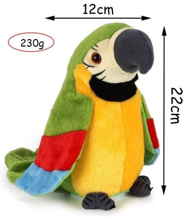 Talking Parrot Repeat Electronic Mimicry Pet Plush Toy - Green - Buy Online on GoSupps.com
