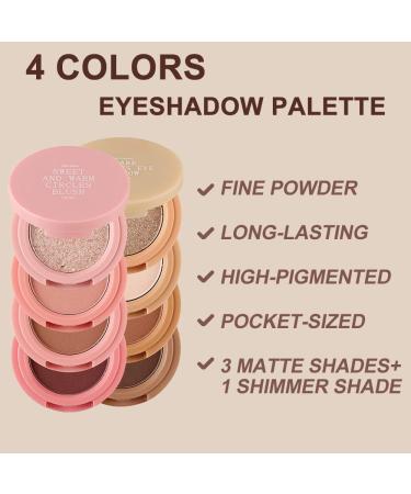Erinde 4 Color Eyeshadow Palette - High Pigmented Long-Lasting Ultra Blendable Makeup with Mirror - Ideal for Travel M03 - Buy Online on GoSupps.com