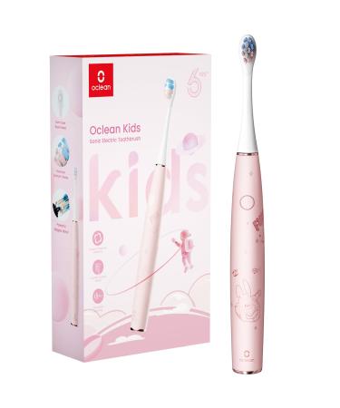 Oclean Kids Electric Toothbrush Rechargeable Soft Child Friendly Bristles Ultra Quiet Brushing 2 Min Smart Timer IPX7 Waterproof for Ages 6+ (Pink) Pink Small