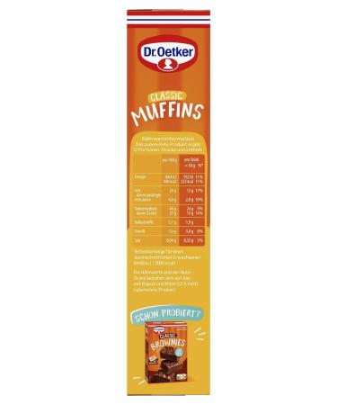 Dr. Oetker Muffins Baking Mix 370g - Classic Chocolate Muffin Mix for 12 Juicy Muffins | International Shipping - Buy Online on GoSupps.com