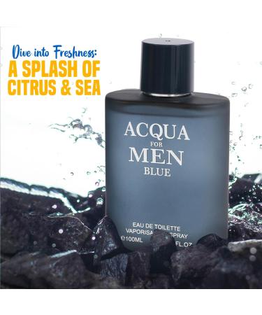 EBC PERFUME Acqua For Men Blue Spray Cologne - Eau De Toilette for Men - 3.4 fl.oz - Buy Online on GoSupps.com