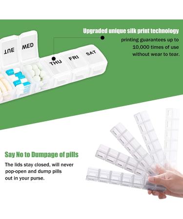 2 Pack Large 7 Day Weekly Pill Organizer - AM/PM Pill Containers for Vitamins and Medication - Buy Online on GoSupps.com