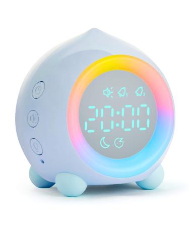Tronisky children's alarm clock digital sunrise simulator children alarm clock with colorful LED light wake up light alarm clock & bedside lamp for young m