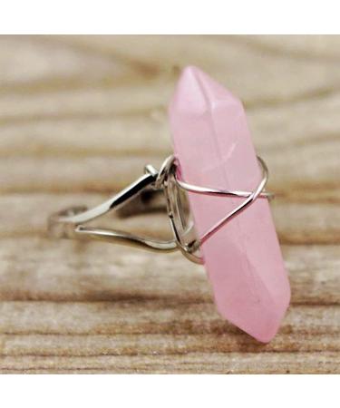 Rose Quartz Crystal 10 PCS Hexagonal Healing Reiki Stone Pendants - Bulk for Jewelry Making - Buy Online on GoSupps.com