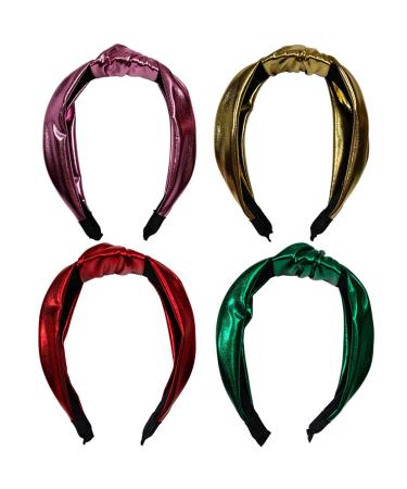 Glitter Knotted Headbands 4 Pack - Vintage Metallic Hair Bands for Women and Girls - Buy Online on GoSupps.com