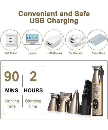 Bestauty 5-in-1 Beard Trimmer Kit - Cordless Shaving & Hair Clippers for Men | USB Charging Nose & Body Hair Trimmer Ideal Birthday Gifts - Buy Online on GoSupps.com