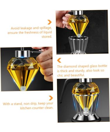 Zerodeko Oil Can Olive Oil Pot Oiler Soy Sauce Bottle Soy Sauce Dispenser Olive Oil Jar Kitchen Oil Dispenser Cruet Bottle Oil Press Glass Bottle Oil Storage Vinegar Bottle Stainless Steel 15X8.5X8.5CM Black - Buy Online on GoSupps.com