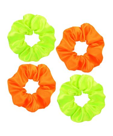 4 Pieces Neon Color Hair Ties Satin Hair Ties Hair Ties for Women Elastic Hair Ties Hair Ties Elegant Hair Ties Hair Ties for Ladies and Girls