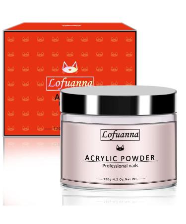 lofuanna Acrylic Powder for Nails 120g/ 4.2 Oz 3 Colors Pink Nude Clear for Acrylic Powder Builder Professional Acrylic Nail (Pink)