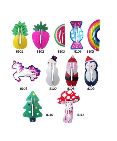 Jascherry 100 Pcs Cute Hair Clips for Girls - Mixed Grain Fruit & Animal Patterns - 49 Color Metal Hair Accessories - Buy Online on GoSupps.com