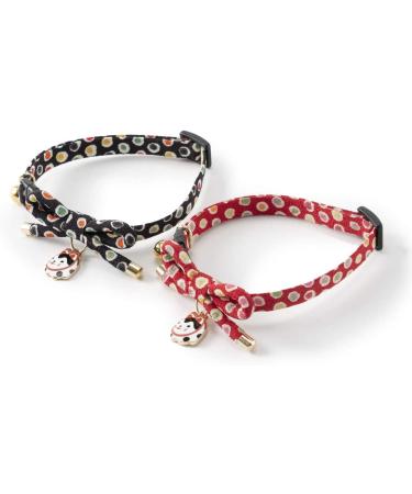 Necoichi Zen Hariko Charm Cat Collar in Red - Stylish and Safe Collar for your Feline Friend - Buy Online on GoSupps.com