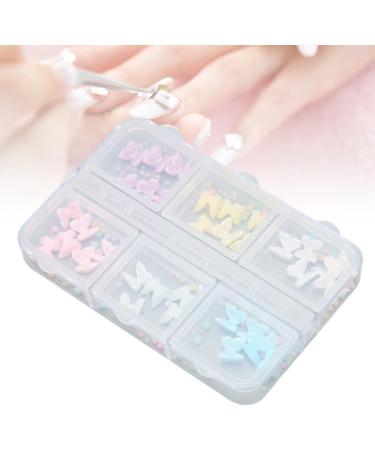 Nail Art Decals Lightweight Resin Nail Ornaments Attractive Easy To Install Multiple Colors with Storage Box for Daily Makeup - Buy Online on GoSupps.com