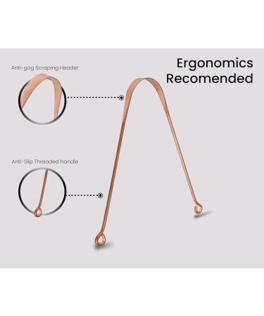 Buy Copper Tongue Cleaner Pack of 3 - Stop Bad Breath & Improve Oral Care for Adults | Metallic Tongue Scraper - Buy Online on GoSupps.com