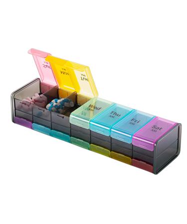 Large Weekly Pill Organizer 2 Times a Day AM PM Pill Case 7 Day Vitamin and Medicine Travel Pill Box
