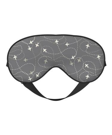 Airplane Routes Around The World Sleep Mask Adjustable Double -Sided Eye Mask Soft Sleeping Eye Covers for Sleeping Perfect Shading Reduce Eye Edema