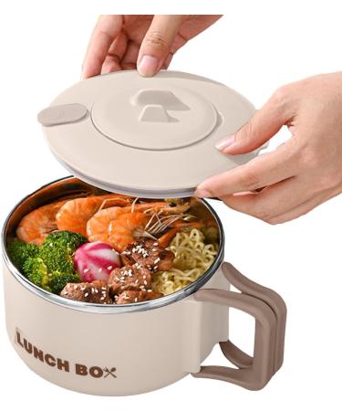 CENMOO Noodle Bowl Ramen Bowl 1200ml Ramen Kitchen Noodle Bowl with Lid Ram Bowl with Handle for Microwave Portable Soup Bowl Lunch Box for - Buy Online on GoSupps.com