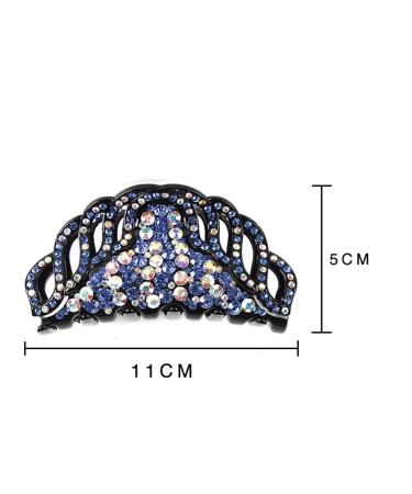 Exquisite Crystal Hair Claw Clip for Women - Fancy Rhinestone Jaw Clip for Thick Hair (Blue) - Buy Online on GoSupps.com