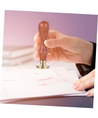 Healeved 1pc Dispensing Plate Tool Powder Seal Envelopes Retro Sealing Stamp Hotfix Wooden Handle 1 count (Pack of 1) Golden - Buy Online on GoSupps.com