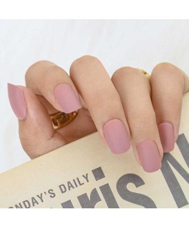 Bohend Pink Matt Short False Nails | Pure Square Press-On Nail Tips for Daily Use & Parties | Perfect for Women & Girls - Buy Online on GoSupps.com