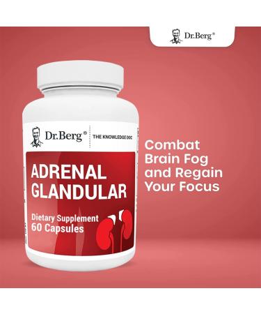 Dr. Berg's Adrenal Glandular - Cortisol Manager for Energy, Focus, Stress and Immunity Support - 60 Capsules - Buy Online on GoSupps.com