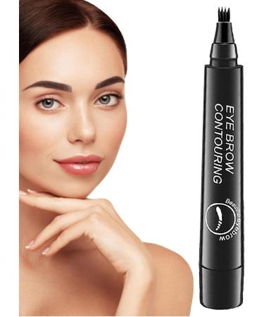 Four-Headed Eyebrow Pencil 4 Points Eyebrow - Microblading Eyebrow Pencil Long-Lasting Eyebrow Makeup for Natural-Looking Eyebrow Pochy Black - Buy Online on GoSupps.com
