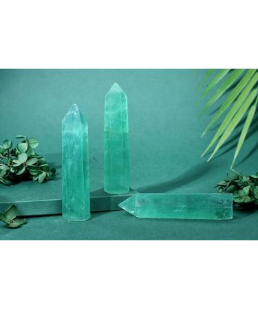Buy Xiannvxi Green Fluorite Crystal Tower - Large Hexagonal Meditation Gemstone (9-10cm) | Natural Energy Stone - Perfect for Spiritual Healing - Buy Online on GoSupps.com