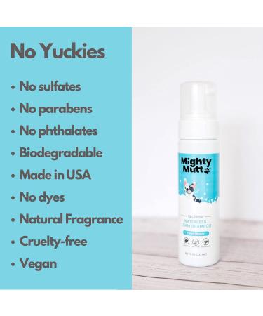 Mighty Mutt Hypoallergenic Waterless Shampoo for Dogs - Dry Foam Anti-Itch Relief | No Rinse Soothing & Deodorizing | Fresh Breeze 8oz - Buy Online on GoSupps.com