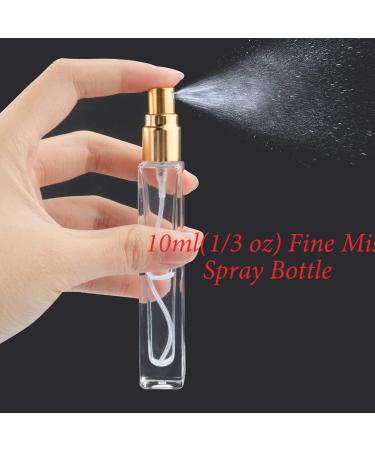 AKOAK 10ml Perfume Atomizer | Travel Empty Fine Mist Spray Bottle | Reusable Thick Glass Fragrance Bottle for Men & Women - Gold - Buy Online on GoSupps.com