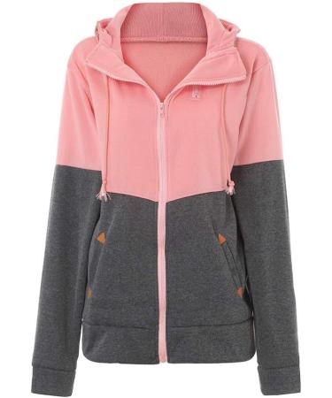 Bigfanshu Womens Plus Size Sweatshirt with Zipper Hoodies Winter Pullover Autumn Female Hoody Clothes Pink - Buy Online on GoSupps.com