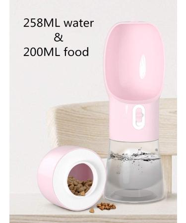 Misthis Portable Dog Travel Water Bottle - Pink | Outdoor Pet Drinking Cup for Walking, Traveling, Hiking - Dispenser & Food Bowl for Dogs and Cats - Buy Online on GoSupps.com