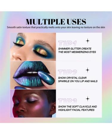 VERONNI Chameleon Eyeshadow - 3 Colors Liquid Metallic Holographic Glitter Long Lasting & Smudge Proof Multichrome Eye Shadow - Buy Online on GoSupps.com