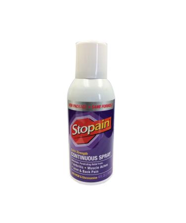 Stopain Extra Strength Continuous Pain Relief Spray, 4 Ounces, Relieves Muscle and Joint Pain