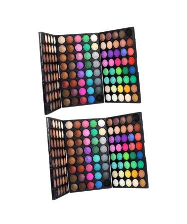 FRCOLOR 2pcs 120 Glitter Palette Glitter Eye Shadow Eye Shadow Palettes Powder Eye Shadow Earth Tones 1 count (Pack of 1) As Shownx2pcs