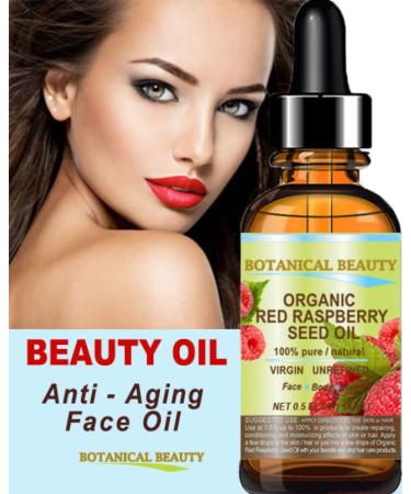 Organic Red Raspberry Seed Oil 0.5 Fl.oz for Face, Body & Hair - Botanical Beauty - Buy Online on GoSupps.com