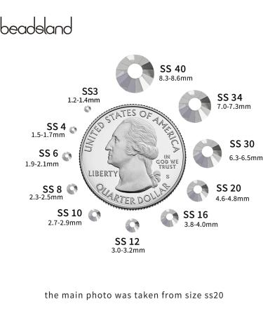 Beadsland 1440 Pieces Flat Back Rhinestones - Premium Nail Crystals SS6 Hematite for Nail Art & Crafts - Buy Online on GoSupps.com