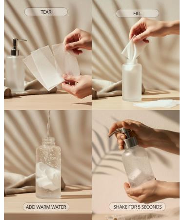 SOLDOVE Hand Soap Sheet Bundle 2 Packs (60 Sheets Total) + Refillable Glass Dispenser - Buy Online on GoSupps.com
