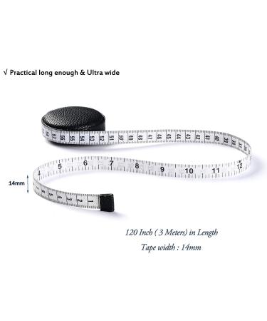 3m/120" Tape Measure Body Measuring Tape for Body Cloth Tape Measure for Sewing Fabric Tailors Medical Measurements Tape Dual Sided Leather Tape Measure Retractable (Black 1 Pack) - Buy Online on GoSupps.com