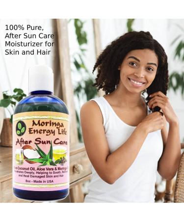 Moringa Energy Life After Sun Care Oil 8 oz Soothes Skin from Sun Exposure with Coconut Oil Aloe Vera Juice Moringa Oil for Skin and Hair - Buy Online on GoSupps.com