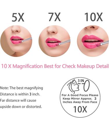 MILEDUO 10X Magnifying Makeup Mirror | Suction Cup & Travel Friendly | Ideal for Plucking Eyebrows | 4 Inch | 1 PCS - Buy Online on GoSupps.com