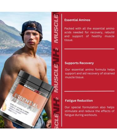MuscleNh2 Essential Amino Pro Branch Chain Amino Acid Powder BCAA Helps Build Lean Muscle and Speed Up Recovery Orange Flavour 450g 30 Servings (Pack of 1) Orange 450g - Buy Online on GoSupps.com